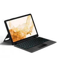 Casing Keyboard nirkabel Samsung Galaxy Tab S8 X700 S7 T870, casing Tablet kulit + Keyboard nirkabel Bluetooth YJ-X700 Split 10M
