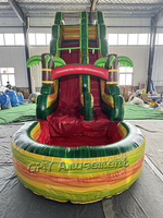 Toboggan aquatique gonflable commercial de 18 à 20 pieds de haut, motif marbre, pour adultes, idéal pour la location événementielle