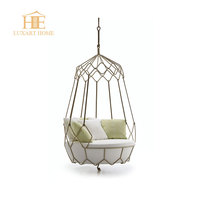 Chaise suspendue en rotin pour extérieur, balcon, jardin, patio, chaise longue inclinable en métal