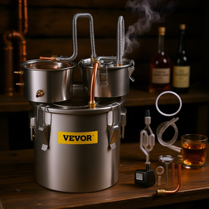 Alambique de acero inoxidable Vevor de 8 galones con doble barril para equipo de destilación de alcohol - Product Image 2