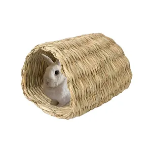 WILDMX Small Animals Bed Grass Hideout Tunnel Chew Toy Activity Centre Nest Tunnel Hamster Guinea Pig Grass Hiding Place