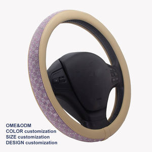 Fundas de Volante de Coche con Diamantes Brillantes, Multicolores, con Cristales Brillantes, Accesorios Deportivos de Cuero para Mujer - Product Image 2