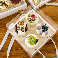Boîte Cadeau en Carton Écologique pour Sushi et Fruits, Style Français, Transparente, Auto-érectible, avec Poignée, Créative et Vide, Vente en Gros