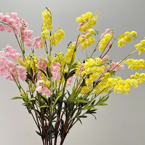 Ramo de Lirios del Valle Artificiales Meng Jie, Flores de Seda en Rosa, Morado, Amarillo y Blanco, Decoración para Escritorio, Suelo y Pared - Product Image 4