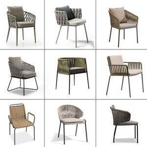 Muebles de exterior modernos, silla de ratán de metal, juego de sillas de jardín combinadas para patio, restaurante, <span class=keywords><strong>terraza</strong></span>, jardín - Product Image 5