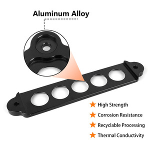 Aluminum Alloy Battery Mounting <b>Bracket</b> 200mm 5-Hole <b>Black</b> Car Modification Part - Product Image 4