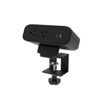 Multiprise de bureau OMNI avec 2 prises espacées, ports USB-A/C et disjoncteur pour usage domestique/bureau
