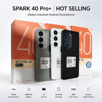 Smartphone best-seller Spark 40 Pro Plus, grand écran, 6900 mAh, charge 65 W, caméra arrière 50 MP, caméra avant 32 MP, 12 Go, 512 Go, double SIM