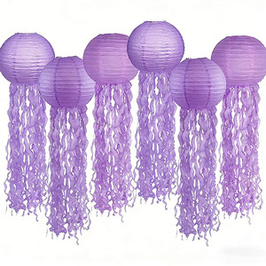 Décorations de fête, lanternes en papier en forme de méduse, rose, lavande, vert, lanternes suspendues pour fête sur le thème de <span class=keywords><strong>la</strong></span> naissance d'un bébé - Product Image 3