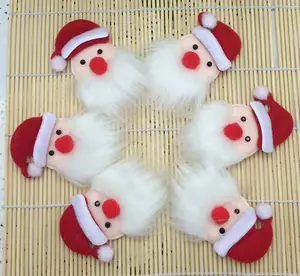 Tissu Père Noël Fournitures Accessoires Tête de poupée Chaussettes pour enfants Décorations de Noël 6*9cm