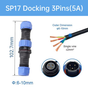 SP17 IP68 konektor tahan air Dok Las tipe laki-laki perempuan kabel penerbangan kawat konektor soket steker <span class=keywords><strong>2</strong></span>/<span class=keywords><strong>3</strong></span>/4/5/7/9/10 pin - Product Image 5