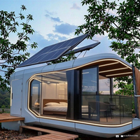 Maison à capsules écologiques d'extérieur en acier moderne Capsule de luxe Space Capsule Hotel avec système solaire Installation rapide