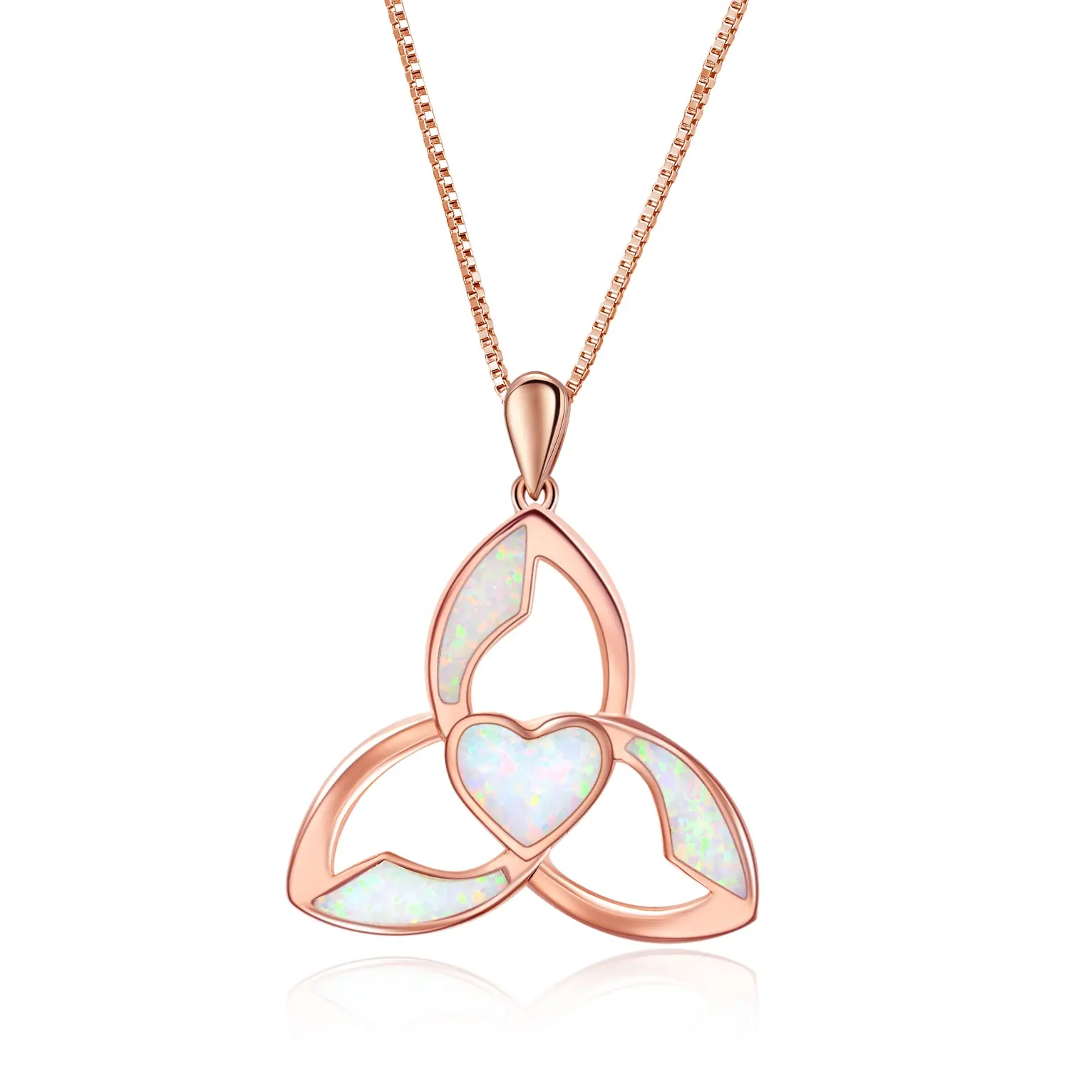 Keltische 925 Sterling Zilveren Hart Opaal Geluk Cover Ketting Voor Vrouwen