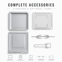 Four à Convection Compact Électrique 30L avec Rôtissoire et 2 Plaques de Cuisson pour Cuisine Professionnelle