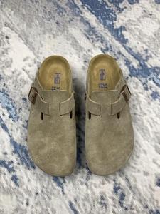 Sprint Dropshipping Boston Genuine Leather Suede Men's And Women's Outdoor Birken Stocks Mule Clogs <strong>Cork</strong> Foot Bed Slippers - Product Image 2