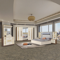 Ensemble de Meubles de Chambre pour Hôtel 5 Étoiles et Hôpital, Design Moderne, Rangement en MDF, Lit avec Lumière LED, Finition Laquée, Personnalisable en Usine