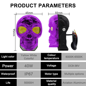Faro LED de aluminio impermeable IP67 para motocicleta, coche y ATV - Modelo MO72 con 2 lentes, posición delantera, 1 año de garantía. - Product Image 3