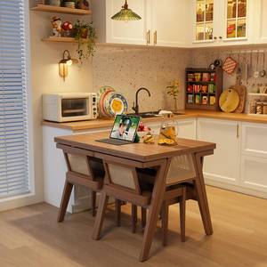 Modern 4 Seater <strong>Dining</strong> <strong>Table</strong> <strong>and</strong> <strong>Chair</strong> Set with Foldable Sintered Stone Tabletop for Home <strong>Dining</strong> Furniture - Product Image 1