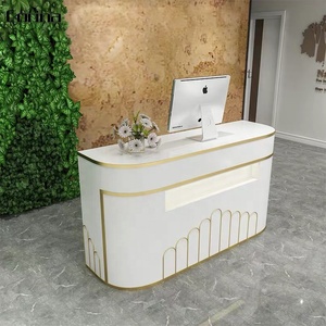 Personalizado de lujo blanco novela de acrílico sólido superficie de la tienda de uñas hotel salón de recepción - Product Image 1