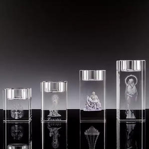 Honneur de cristal cristal <span class=keywords><strong>verre</strong></span> bougeoir usine à la main chauffe-plat 3d gravé personnaliser cristal bougeoir - Product Image 1