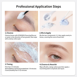 Kit éclaircissant pour <span class=keywords><strong>sourcils</strong></span> à action rapide, kit blond, crème éclaircissante professionnelle pour <span class=keywords><strong>sourcils</strong></span>, pour des <span class=keywords><strong>sourcils</strong></span> naturellement dorés et brun thé au lait - Product Image 4