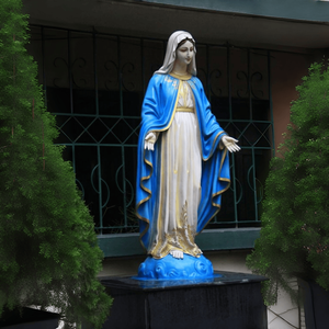 Statue de la Vierge Marie en résine et fibre de verre résistante aux intempéries, peinte à la main, style antique, 65 pouces grandeur nature, modèle personnalisable pour jardin extérieur - Product Image 4