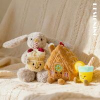 Adorable poupée en peluche JC, jouet en peluche noix de coco, poupée lapin tenant un gâteau, oreiller de sommeil pour fille, cadeau d'anniversaire