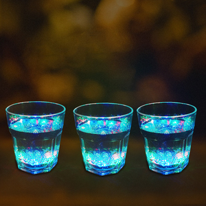 Lot De 3 Verres à Whisky Lumineux à DEL En Acrylique Pour Induction, Changement De Couleur, Verres à Bière Clignotants Colorés Pour Cocktail, Fête, Bar, Club De Karaoké