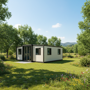 Casa Container Prefabbricata 40FT Personalizzata con Tetto in Legno e EPS, Veranda Inclinata, Layout 2 Stanze, per Ufficio, Hotel, <span class=keywords><strong>Affitto</strong></span> - Product Image 1