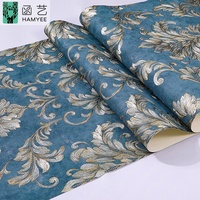 Papier peint mural de luxe pour décoration intérieure, design floral, PVC non tissé, 3D, fabriqué en Chine