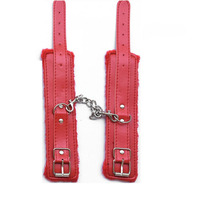Esposas de felpa peludas, esposas de mano sexuales de cuero, juguetes eróticos para adultos, dispositivos de grillete de sujeción Bdsm, esposas de Bondage SM, equipo de Bondage