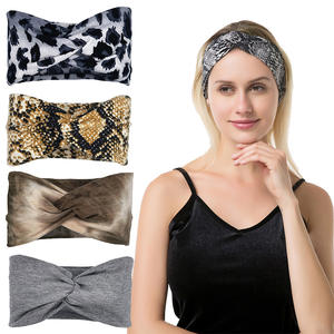 Venta al por mayor de moda estiramiento Yoga banda para el sudor Boho <span class=keywords><strong>diadema</strong></span> nudo superior patrón de <span class=keywords><strong>serpiente</strong></span> fresco correr deportes <span class=keywords><strong>diadema</strong></span> de leopardo para las mujeres - Product Image 2