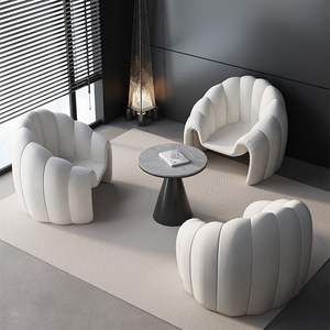 Canapé rond créatif en tissu rembourré avec rembourrage en mousse pour salon, petit appartement, balcon, salon de beauté, maison d'hôtes - Product Image 1