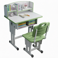 Chaise pour enfants verte et blanche avec manivelle et bureau réglable en hauteur, siège pour la maternelle, la garderie et l'étude à domicile