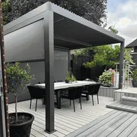 Gazebo de jardin moderne respectueux de l'environnement personnalisé de luxe Pergola en aluminium persienne motorisée réglable éclairage LED cadre enduit de poudre