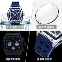 Jam Tangan Digital Sport Mewah Bahan Stainless Steel Alloy Dial Besar Multi-Fungsi Bercahaya Tahan Air Layar Ganda untuk Pria