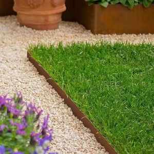 Bordure de jardin rectangulaire de luxe en acier Corten Sunsbuild, couleur rouille, robuste, avec piquets, taille personnalisée, pour usage extérieur - Product Image 4