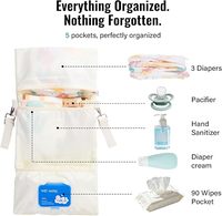 Sac à couches matelassé brodé personnalisé OEM ODM pour bébé, organisateur de couches léger et compact pour maman, idéal pour l'extérieur
