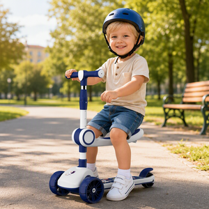 Trottinette électrique à trois roues pour enfants de 1 à 12 ans, garçons et filles, avec capteur antidérapant, en plastique - Product Image 2