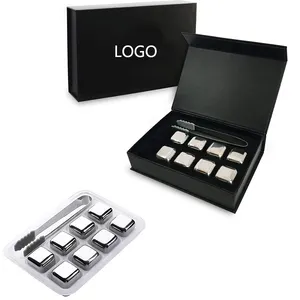 Reusable Whisky Chilling Wine Stones Stainless Steel Ice Cubes Set