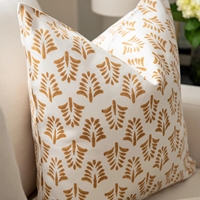 Housse de coussin en coton 100% imprimé botanique Ocre, motif moderne, pour canapé, chambre, textile de maison