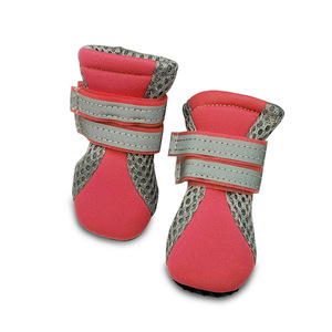 Couvre-chaussures respirants pour chiens, antidérapants, à semelle souple, protection des pattes, orange et gris, lot de 4 pièces - Product Image 5