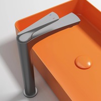 Robinet de lavabo tout-en-un gris bronze en cuivre, monocommande en céramique, à poser sur le comptoir, pour lavage des mains et du visage, usage domestique