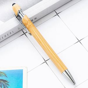 Stylo en bambou écologique, stylo à bille encre noire 1 mm, durable pour l'écriture, produits de bureau - Product Image 6
