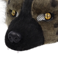 Costume d'Halloween en peluche simulée de hyène tachetée, accessoire de cosplay animal respirant demi-visage pour carnaval
