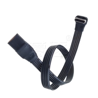 Kabel Ekstensi USB 2.0 Tipe-C ke Tipe-C Pipih 50CM 30CM 20CM 10CM 5CM, Adaptor 90 Derajat, Kabel Pipih FPC FPV, 3A, Transfer Data 5CM-100CM