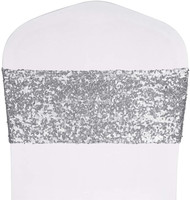 Bande de chaise de mariage en polyester à paillettes extensible pour banquet, fête d'anniversaire, décoration de la maison, hôtel