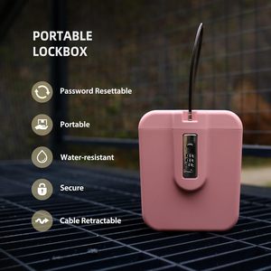ビーチでの休暇やクルーズの必需品用のポータブルロックボックス<span class=keywords><strong>2026</strong></span>、旅行用の小さなピンクの金庫、個人用ビーチセーフボックス - Product Image 2