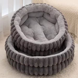 Winter Warm Fluffy Soft Plush Wasch bares rundes Haustier bett Höhlen nest für Katzen und Hunde schlafen - Product Image 4