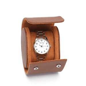 Customized Luxe Discreet Portable Watch Storage <b>Roll</b> Fashion PU Leather Flip Lid Flannel Watch Pillow Travel Watch <b>Box</b> - Product Image 4